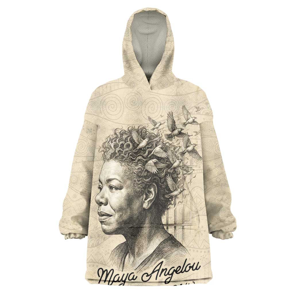Maya Angelou Wearable Blanket Hoodie I Know Why The Caged Bird Sings - African Pride