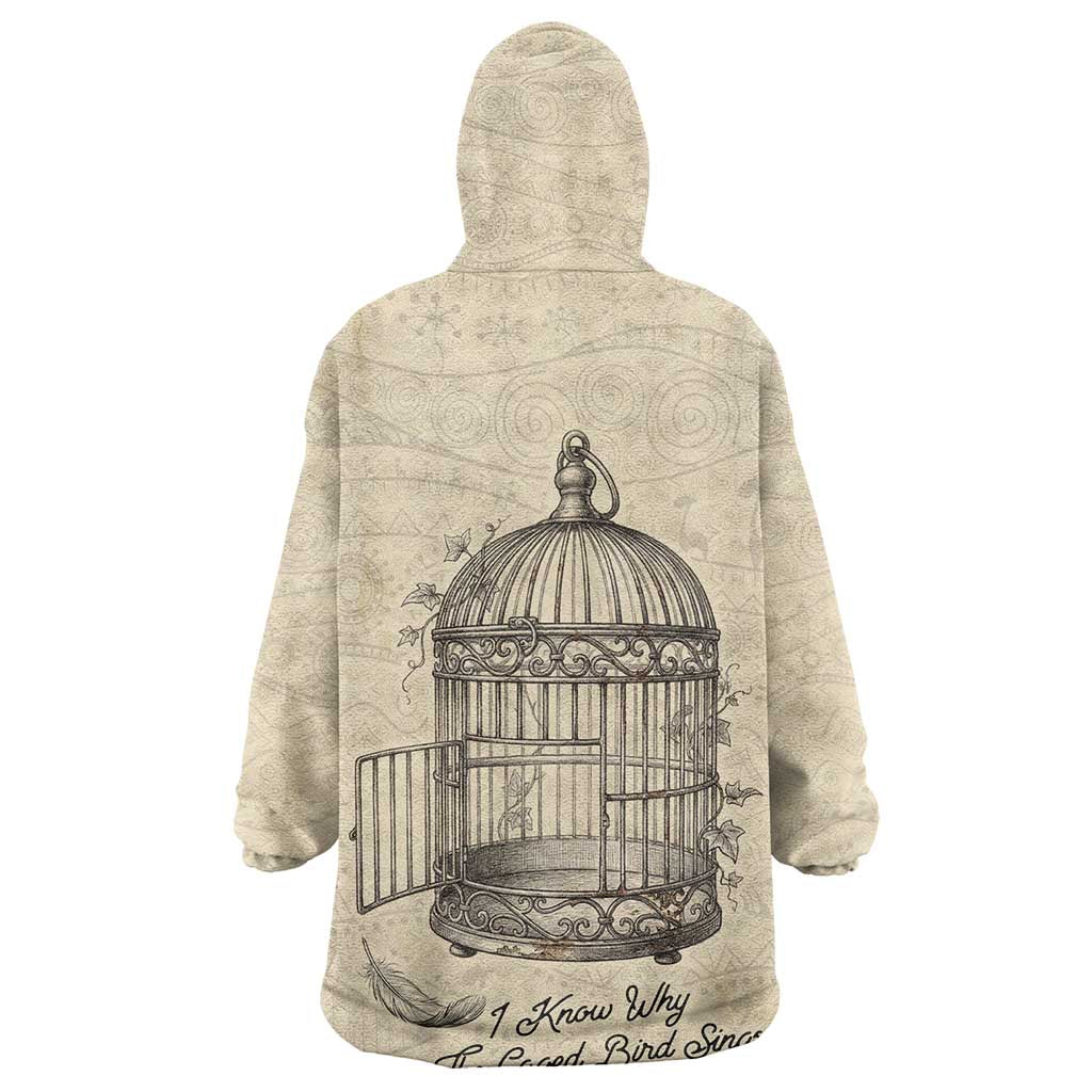 Maya Angelou Wearable Blanket Hoodie I Know Why The Caged Bird Sings - African Pride
