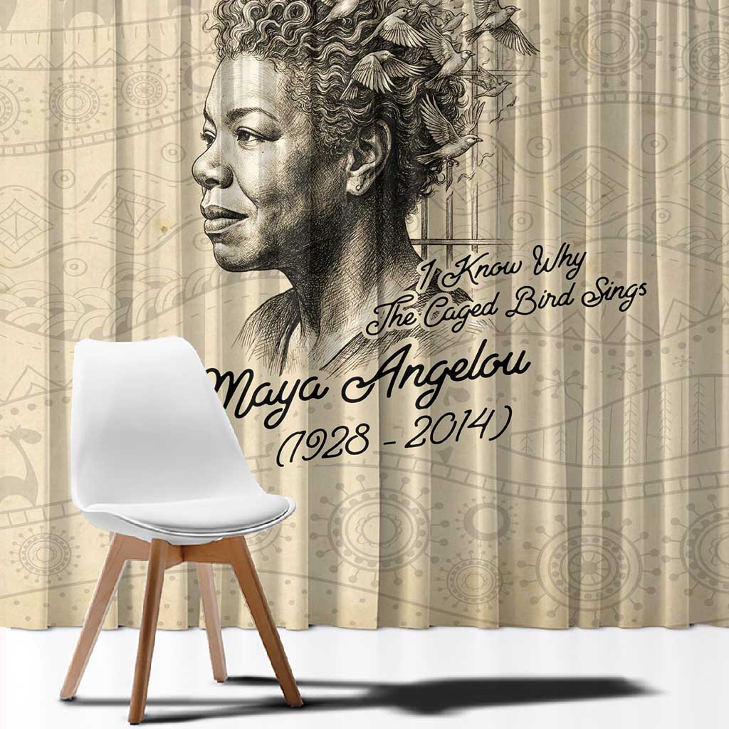 Maya Angelou Window Curtain I Know Why The Caged Bird Sings - African Pride