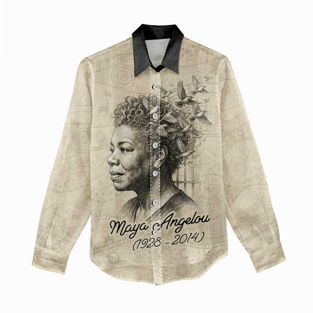 Maya Angelou Women Casual Shirt I Know Why The Caged Bird Sings - African Pride