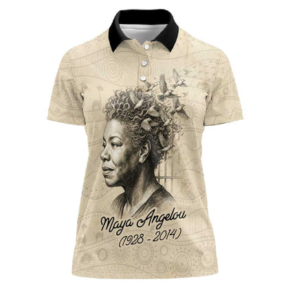 Maya Angelou Women Polo Shirt I Know Why The Caged Bird Sings - African Pride