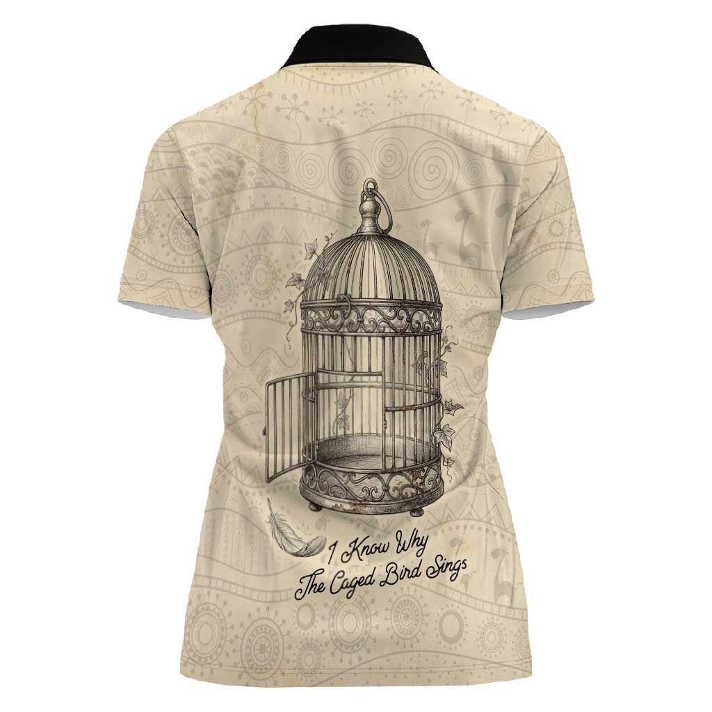 Maya Angelou Women Polo Shirt I Know Why The Caged Bird Sings - African Pride