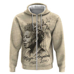 Maya Angelou Zip Hoodie I Know Why The Caged Bird Sings - African Pride