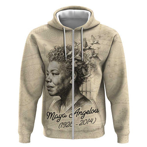 Maya Angelou Zip Hoodie I Know Why The Caged Bird Sings - African Pride
