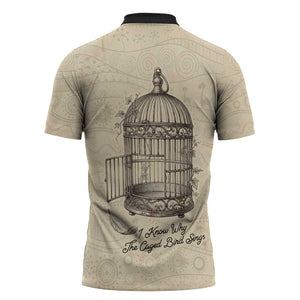 Maya Angelou Zipper Polo Shirt I Know Why The Caged Bird Sings - African Pride