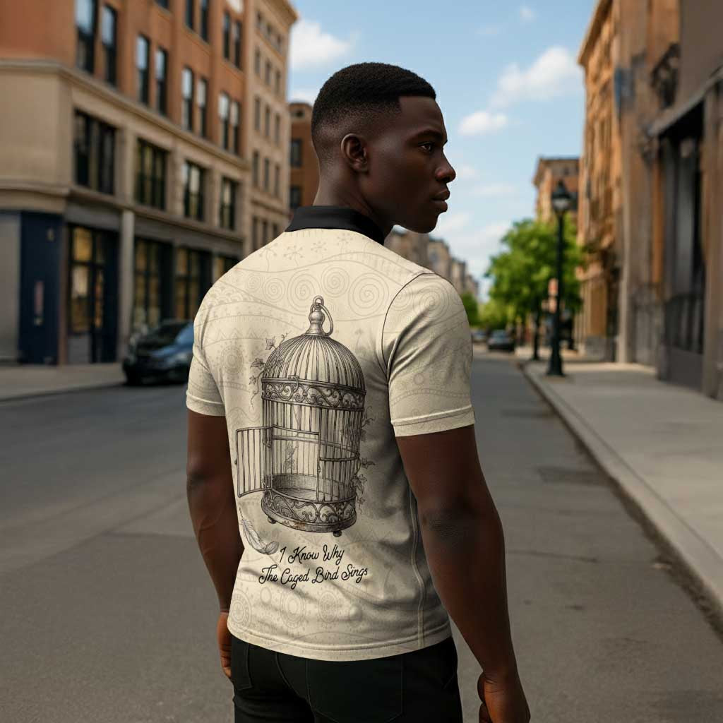 Maya Angelou Zipper Polo Shirt I Know Why The Caged Bird Sings - African Pride