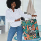 Maya Angelou Laundry Basket Inspirational Quote Design Vibrant Teal and Orange Leaf Motif - African Pride