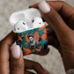 Maya Angelou AirPods Case Inspirational Quote Design Vibrant Teal and Orange Leaf Motif - African Pride