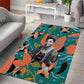 Maya Angelou Area Rug Inspirational Quote Design Vibrant Teal and Orange Leaf Motif - African Pride