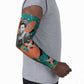 Maya Angelou Arm Sleeves Inspirational Quote Design Vibrant Teal and Orange Leaf Motif - African Pride