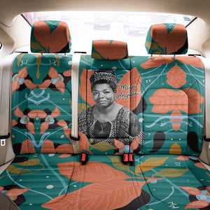 Maya Angelou Back Car Seat Cover Inspirational Quote Design Vibrant Teal and Orange Leaf Motif - African Pride