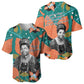 Maya Angelou Baseball Jersey Inspirational Quote Design Vibrant Teal and Orange Leaf Motif - African Pride
