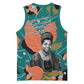 Maya Angelou Basketball Jersey Inspirational Quote Design Vibrant Teal and Orange Leaf Motif - African Pride