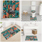 Maya Angelou Bathroom Set Inspirational Quote Design Vibrant Teal and Orange Leaf Motif - African Pride