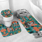 Maya Angelou Bathroom Set Inspirational Quote Design Vibrant Teal and Orange Leaf Motif - African Pride