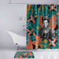 Maya Angelou Bathroom Set Inspirational Quote Design Vibrant Teal and Orange Leaf Motif - African Pride