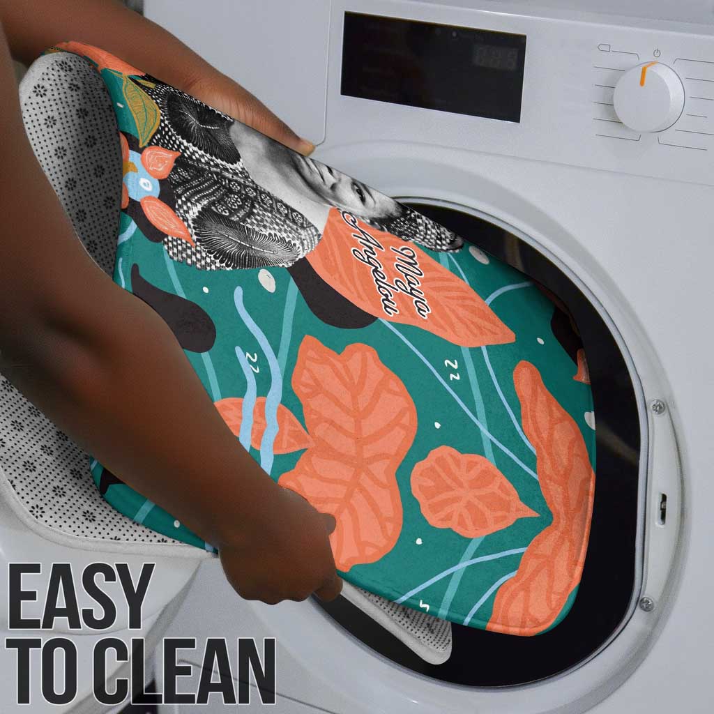 Maya Angelou Bathroom Set Inspirational Quote Design Vibrant Teal and Orange Leaf Motif - African Pride