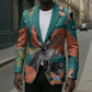 Maya Angelou Blazer Inspirational Quote Design Vibrant Teal and Orange Leaf Motif - African Pride
