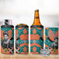 Maya Angelou 4 in 1 Can Cooler Tumbler Inspirational Quote Design Vibrant Teal and Orange Leaf Motif - African Pride