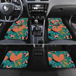 Maya Angelou Car Mats Inspirational Quote Design Vibrant Teal and Orange Leaf Motif - African Pride