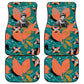 Maya Angelou Car Mats Inspirational Quote Design Vibrant Teal and Orange Leaf Motif - African Pride