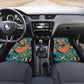 Maya Angelou Car Mats Inspirational Quote Design Vibrant Teal and Orange Leaf Motif - African Pride