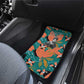 Maya Angelou Car Mats Inspirational Quote Design Vibrant Teal and Orange Leaf Motif - African Pride