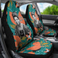 Maya Angelou Car Seat Cover Inspirational Quote Design Vibrant Teal and Orange Leaf Motif - African Pride