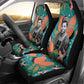 Maya Angelou Car Seat Cover Inspirational Quote Design Vibrant Teal and Orange Leaf Motif - African Pride
