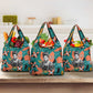 Maya Angelou Grocery Bag Inspirational Quote Design Vibrant Teal and Orange Leaf Motif - African Pride