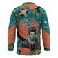 Maya Angelou Hockey Jersey Inspirational Quote Design Vibrant Teal and Orange Leaf Motif - African Pride