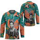 Maya Angelou Hockey Jersey Inspirational Quote Design Vibrant Teal and Orange Leaf Motif - African Pride