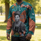 Maya Angelou Hockey Jersey Inspirational Quote Design Vibrant Teal and Orange Leaf Motif - African Pride