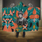Maya Angelou Hooded Blanket Inspirational Quote Design Vibrant Teal and Orange Leaf Motif - African Pride
