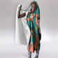 Maya Angelou Hooded Blanket Inspirational Quote Design Vibrant Teal and Orange Leaf Motif - African Pride