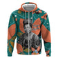 Maya Angelou Hoodie Inspirational Quote Design Vibrant Teal and Orange Leaf Motif - African Pride