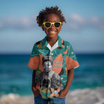 Maya Angelou Kid Hawaiian Shirt Inspirational Quote Design Vibrant Teal and Orange Leaf Motif - African Pride