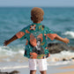 Maya Angelou Kid Hawaiian Shirt Inspirational Quote Design Vibrant Teal and Orange Leaf Motif - African Pride