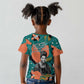 Maya Angelou Kid T shirt Inspirational Quote Design Vibrant Teal and Orange Leaf Motif - African Pride