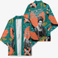 Maya Angelou Kimono Inspirational Quote Design Vibrant Teal and Orange Leaf Motif - African Pride