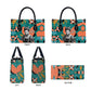 Maya Angelou Leather Bag Inspirational Quote Design Vibrant Teal and Orange Leaf Motif - African Pride