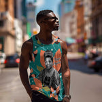 Maya Angelou Men Tank Top Inspirational Quote Design Vibrant Teal and Orange Leaf Motif - African Pride
