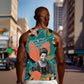 Maya Angelou Men Tank Top Inspirational Quote Design Vibrant Teal and Orange Leaf Motif - African Pride
