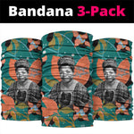 Maya Angelou Neck Gaiter Inspirational Quote Design Vibrant Teal and Orange Leaf Motif - African Pride