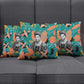 Maya Angelou Pillow Cover Inspirational Quote Design Vibrant Teal and Orange Leaf Motif - African Pride