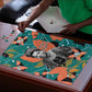 Maya Angelou Puzzle Inspirational Quote Design Vibrant Teal and Orange Leaf Motif - African Pride
