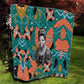 Maya Angelou Quilt Inspirational Quote Design Vibrant Teal and Orange Leaf Motif - African Pride