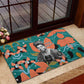 Maya Angelou Rubber Doormat Inspirational Quote Design Vibrant Teal and Orange Leaf Motif - African Pride