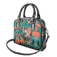 Maya Angelou Shoulder Handbag Inspirational Quote Design Vibrant Teal and Orange Leaf Motif - African Pride