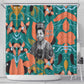 Maya Angelou Shower Curtain Inspirational Quote Design Vibrant Teal and Orange Leaf Motif - African Pride